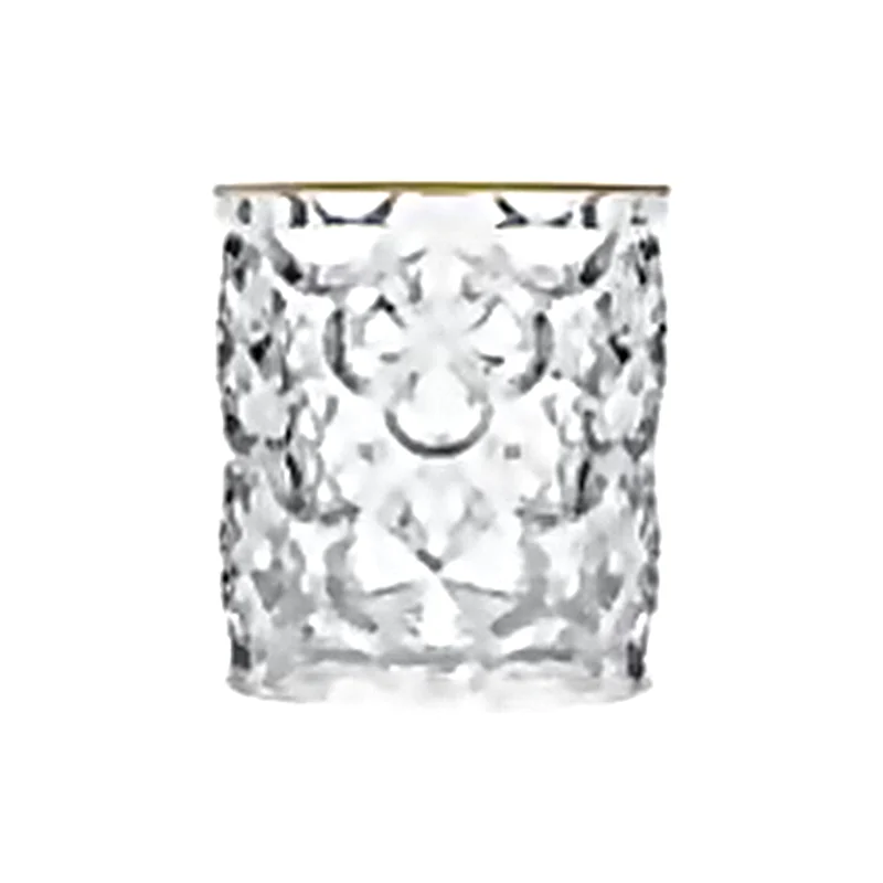 Gold rim press tumbler
