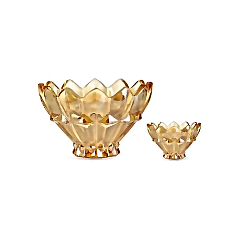 Amber coloured glass fruit set